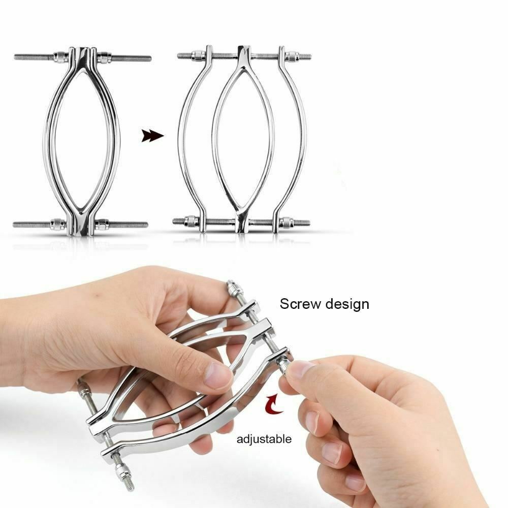Stainless Steel Metal Clamps Bdsm Vagina Speculum Labia Spreader