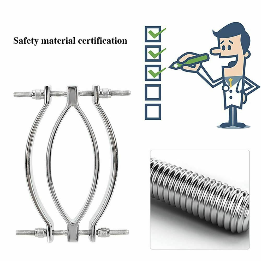 Stainless Steel Metal Clamps Bdsm Vagina Speculum Labia Spreader