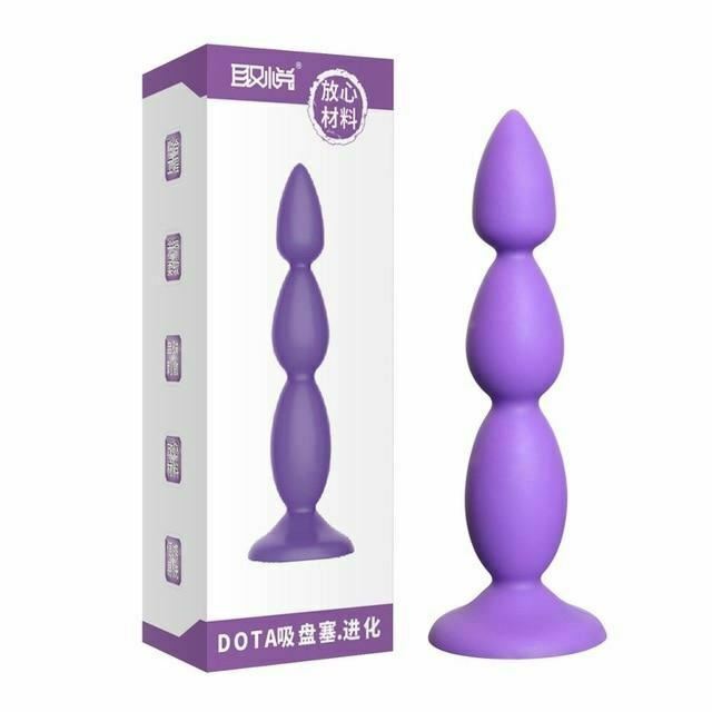 Big Purple Silicone Butt Plug Beads Unisex Large Anal Sex Toys