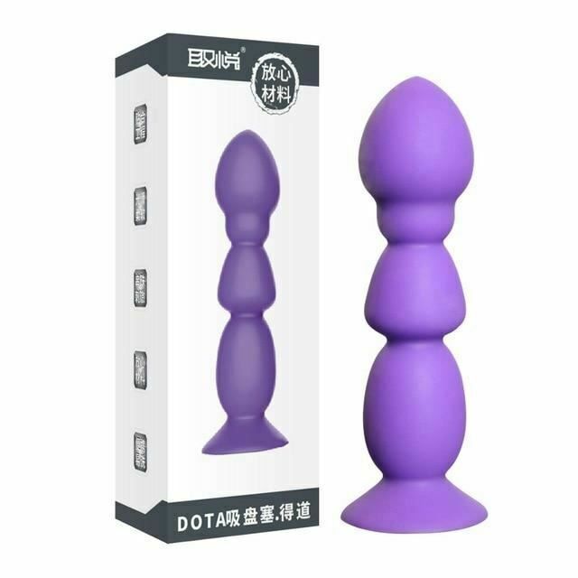 Big Purple Silicone Butt Plug Beads Unisex Large Anal Sex Toys