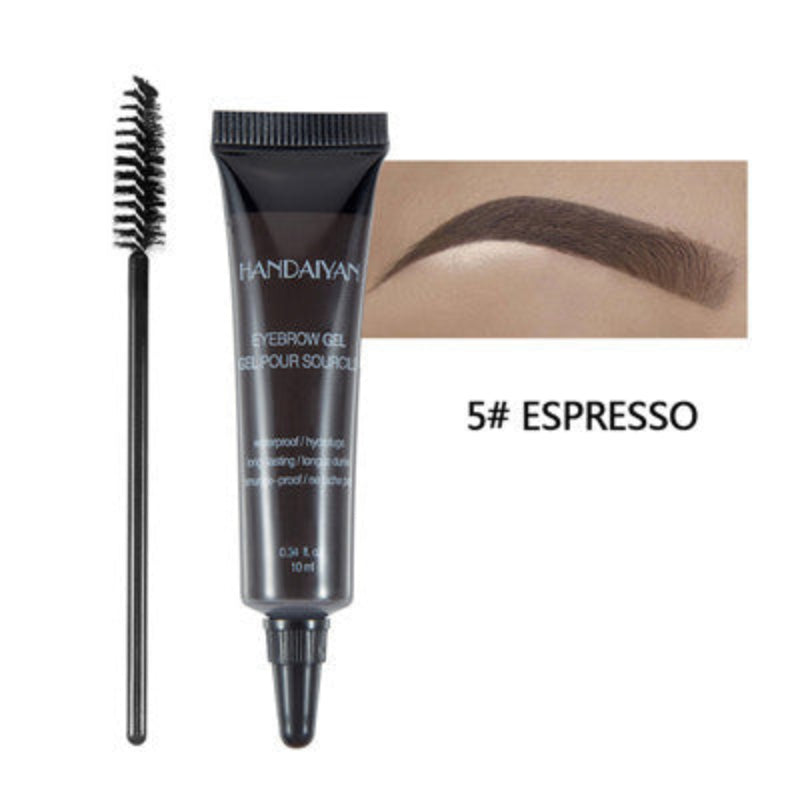 Eyebrow Makeup Henna Gel Black Brown Waterproof Durable Liquid Tint Brush Set