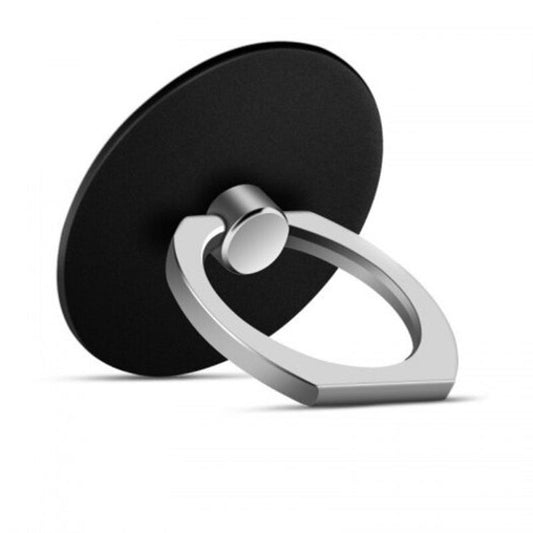360 Degree Round Finger Ring Mobile Phone Smartphone Stand Holder Black