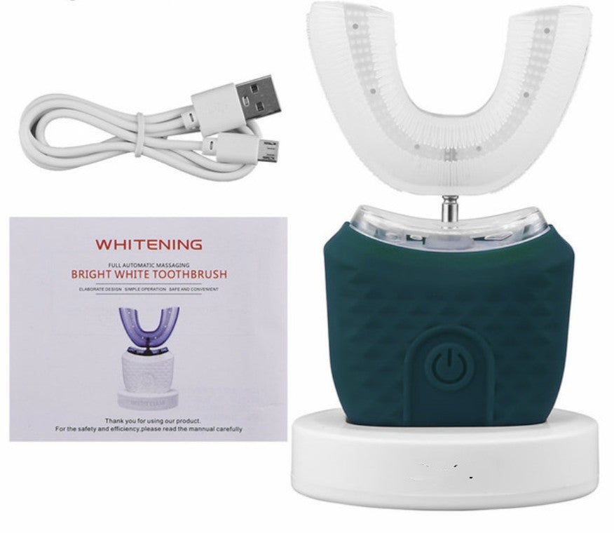 360 Degrees Automatic Electric Toothbrush Rechargeable Ultrasonic U-Type Blue Light Whitening