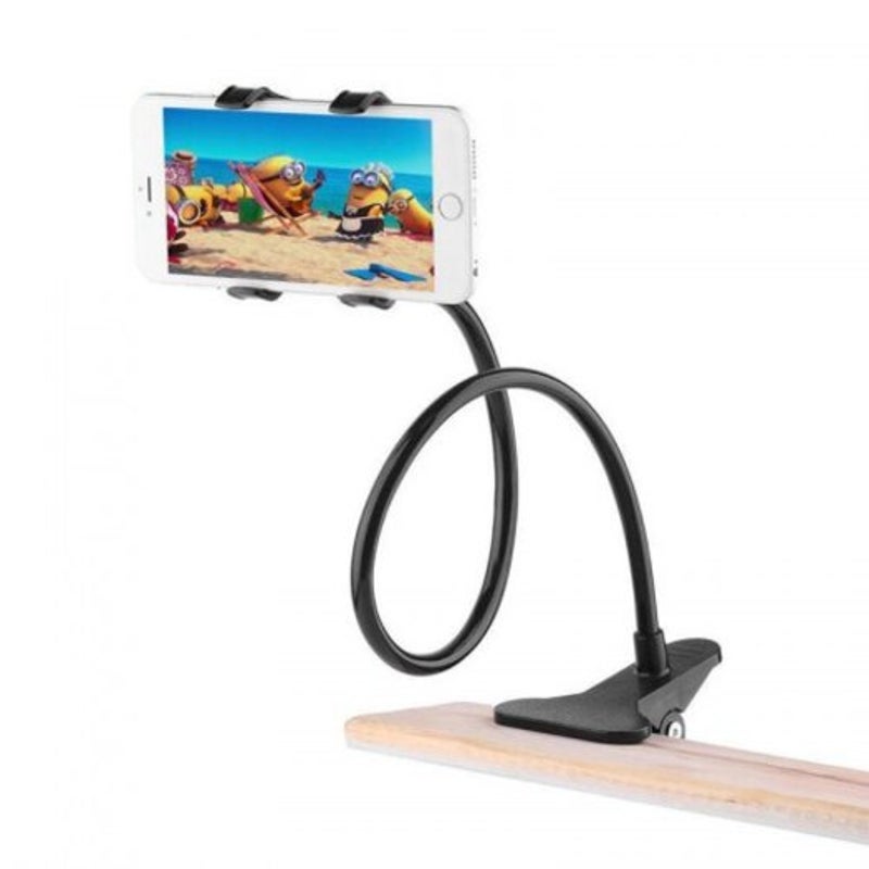 360 Rotating Flexible Long Arms Cell Phone Holder Desktop Bed Lazy Bracket Black