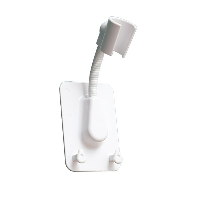 360 Degree Shower Head Holder Self Adhesive Showerhead Bracket With Two Hooks