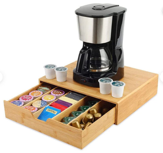 Carla Home Bamboo K Cup Coffee Pod Holder Storage Organizer For Kitchen Jewelry And Cosmetic