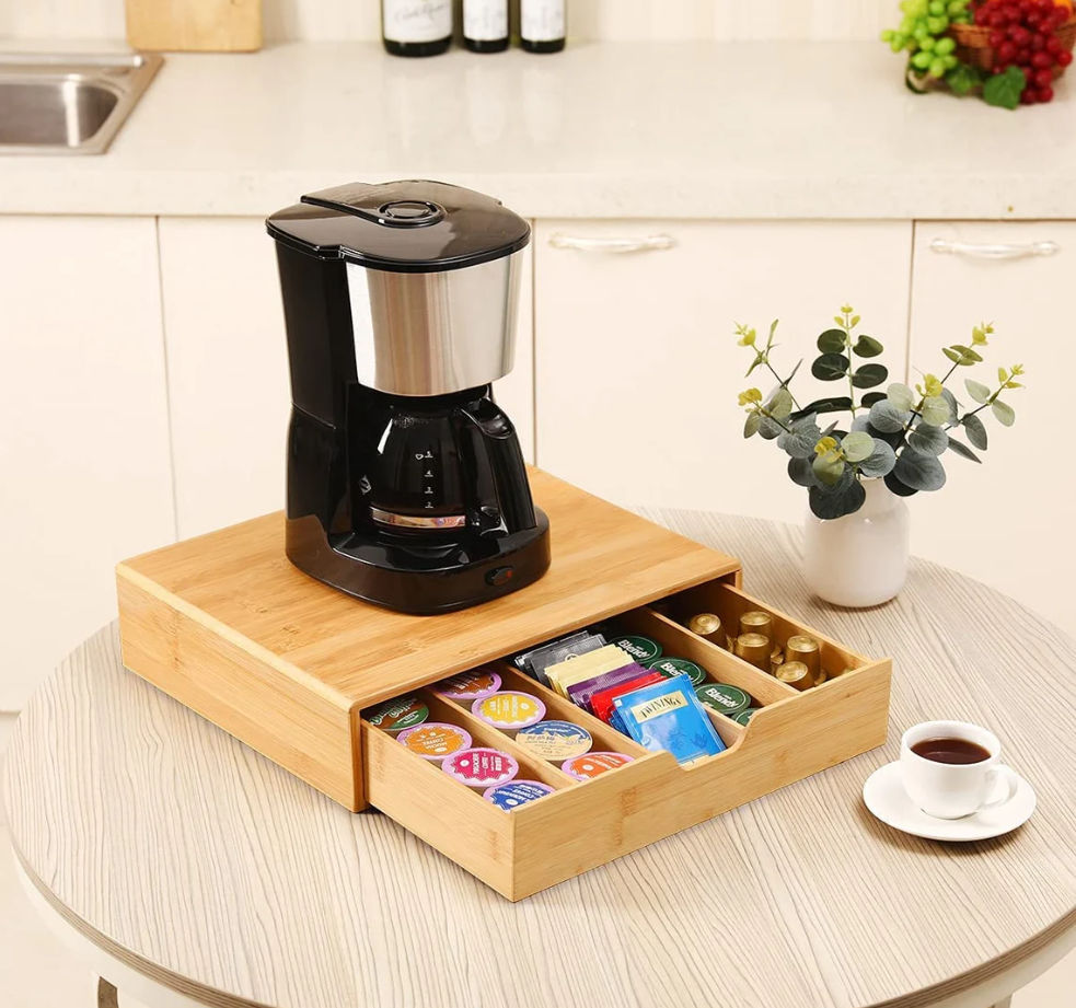 Carla Home Bamboo K Cup Coffee Pod Holder Storage Organizer For Kitchen Jewelry And Cosmetic