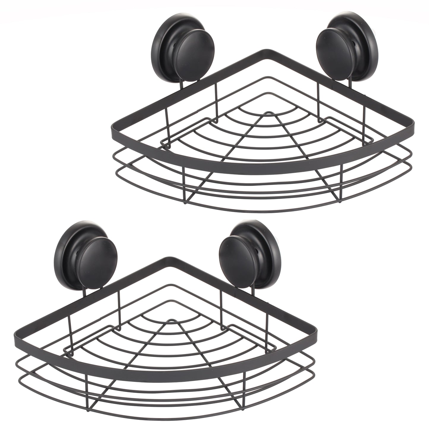 Carla Home 2 Pack Round Corner Shower Caddy Shelf Basket Rack With Premium Vacuum Suction Cup No Drilling For Bathroom A