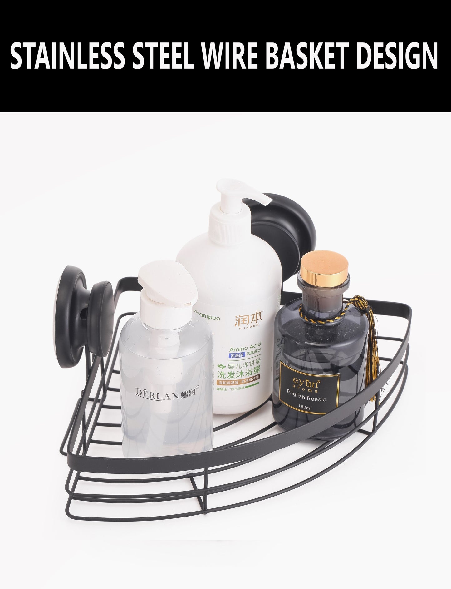 Carla Home 2 Pack Round Corner Shower Caddy Shelf Basket Rack With Premium Vacuum Suction Cup No Drilling For Bathroom A