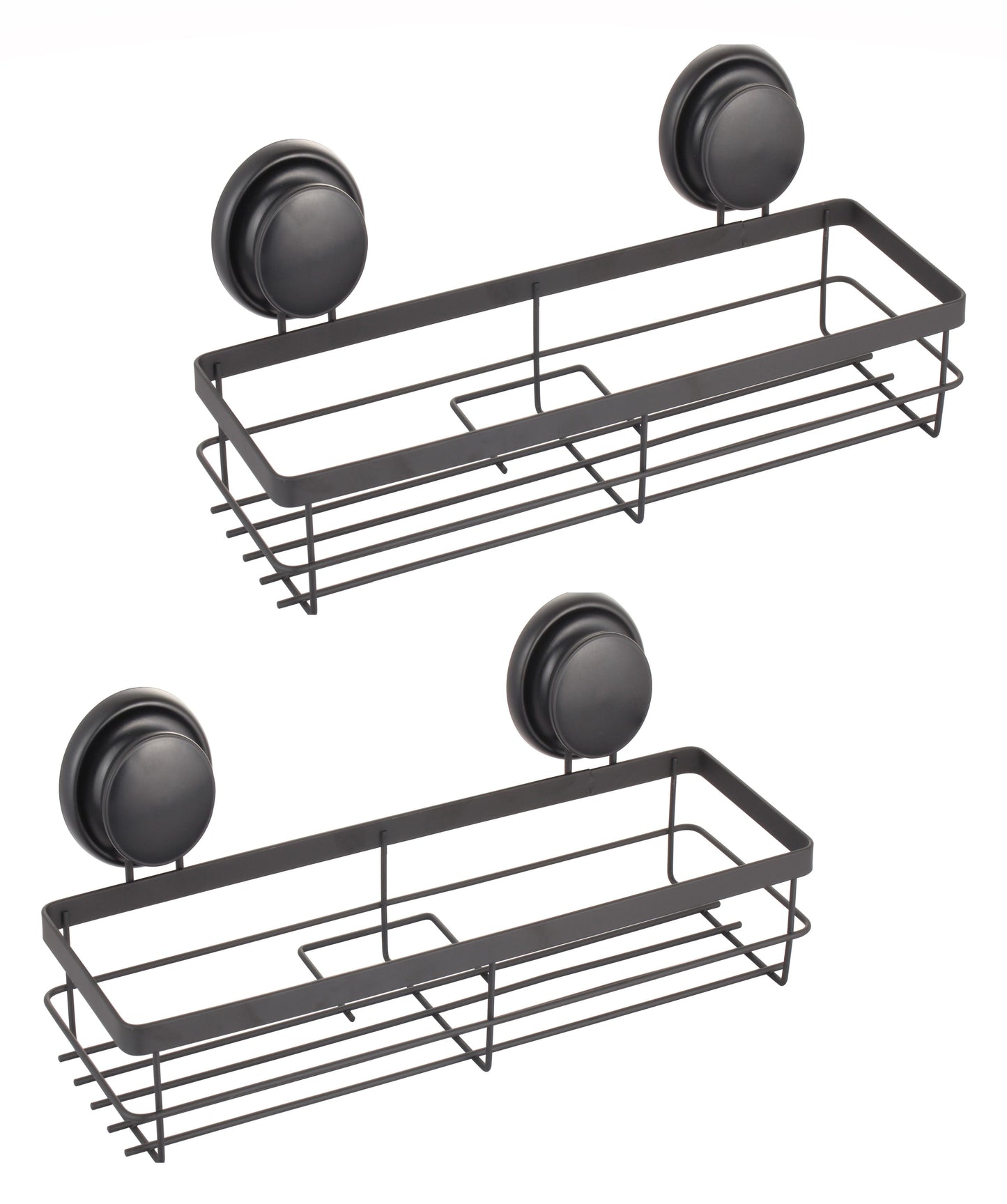 Carla Home 2 Pack Rectangular Corner Shower Caddy Shelf Basket Rack With Premium Vacuum Suction Cup No Drilling For Bath