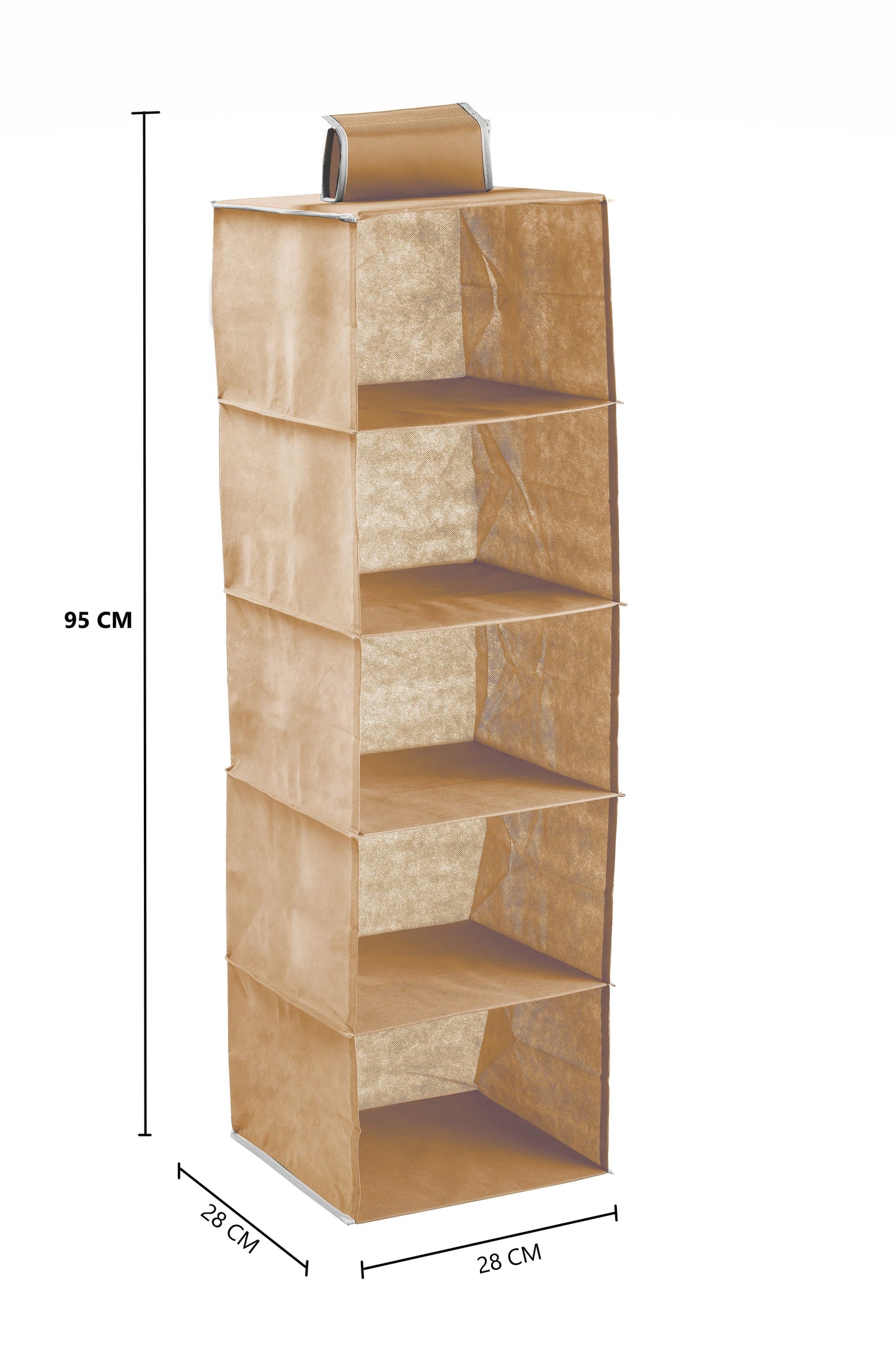 Carla Home 5 Tier Shelf Hanging Closet Organizer And Storage For Clothes (Beige)