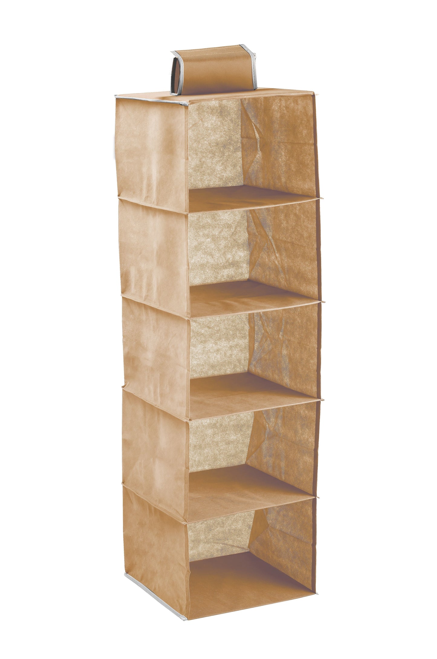 Carla Home 5 Tier Shelf Hanging Closet Organizer And Storage For Clothes (Beige)