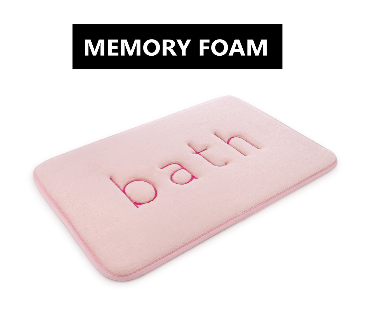 Carla Home Extra Thick Memory Foam & Super Comfort Bath Rug Mat For Bathroom (60 X 40 Cm Pink)