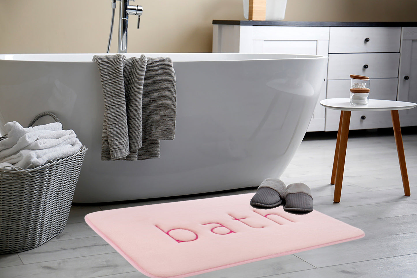 Carla Home Extra Thick Memory Foam & Super Comfort Bath Rug Mat For Bathroom (60 X 40 Cm Pink)