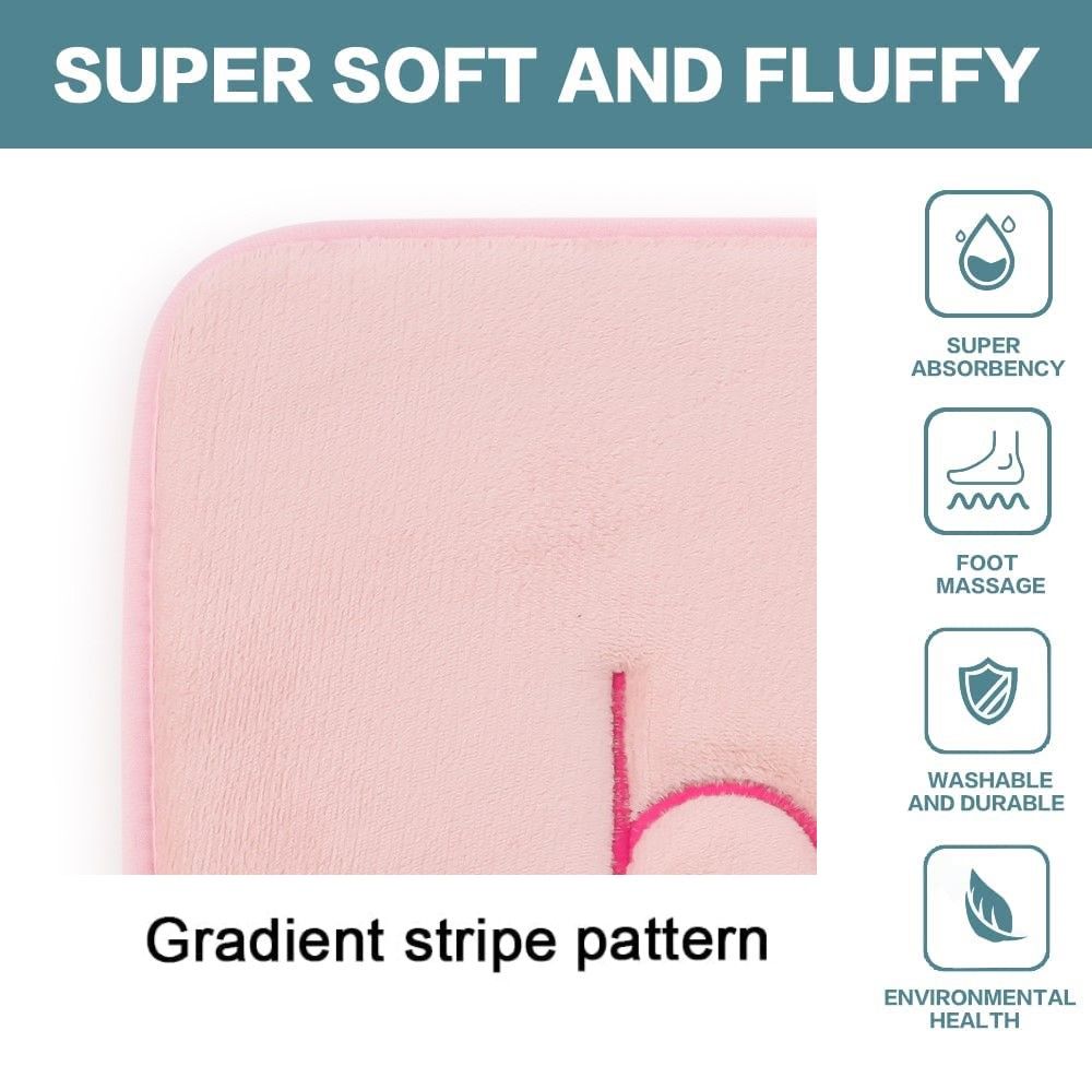 Carla Home Extra Thick Memory Foam & Super Comfort Bath Rug Mat For Bathroom (60 X 40 Cm Pink)