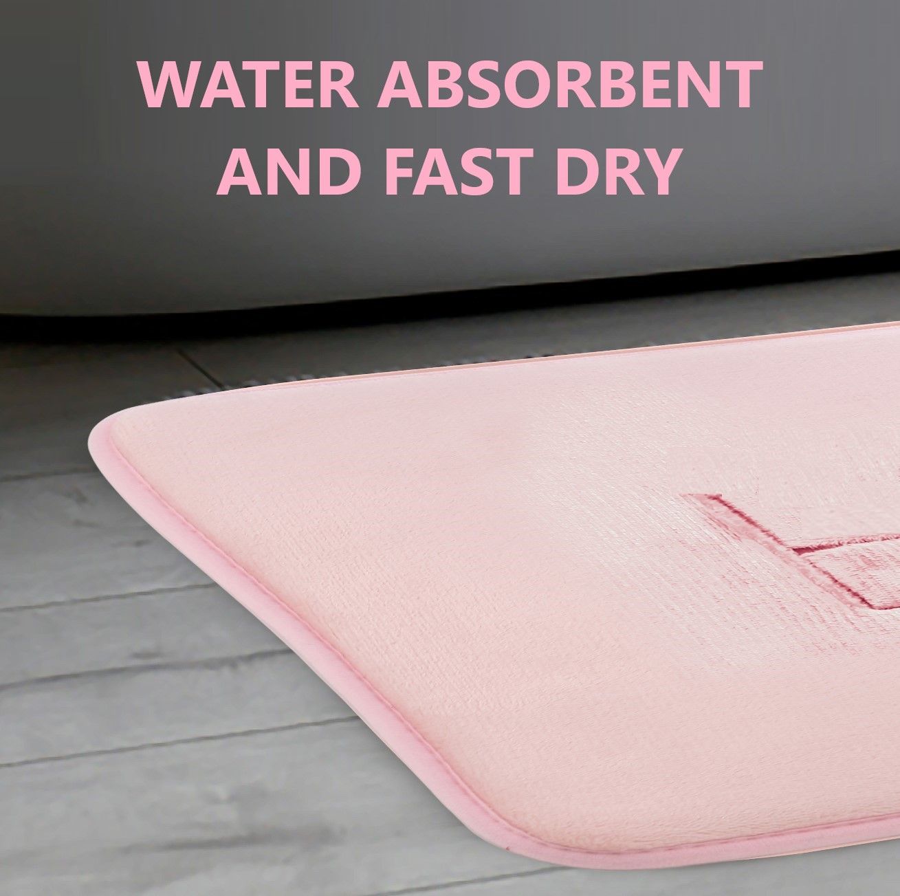 Carla Home Extra Thick Memory Foam & Super Comfort Bath Rug Mat For Bathroom (60 X 40 Cm Pink)