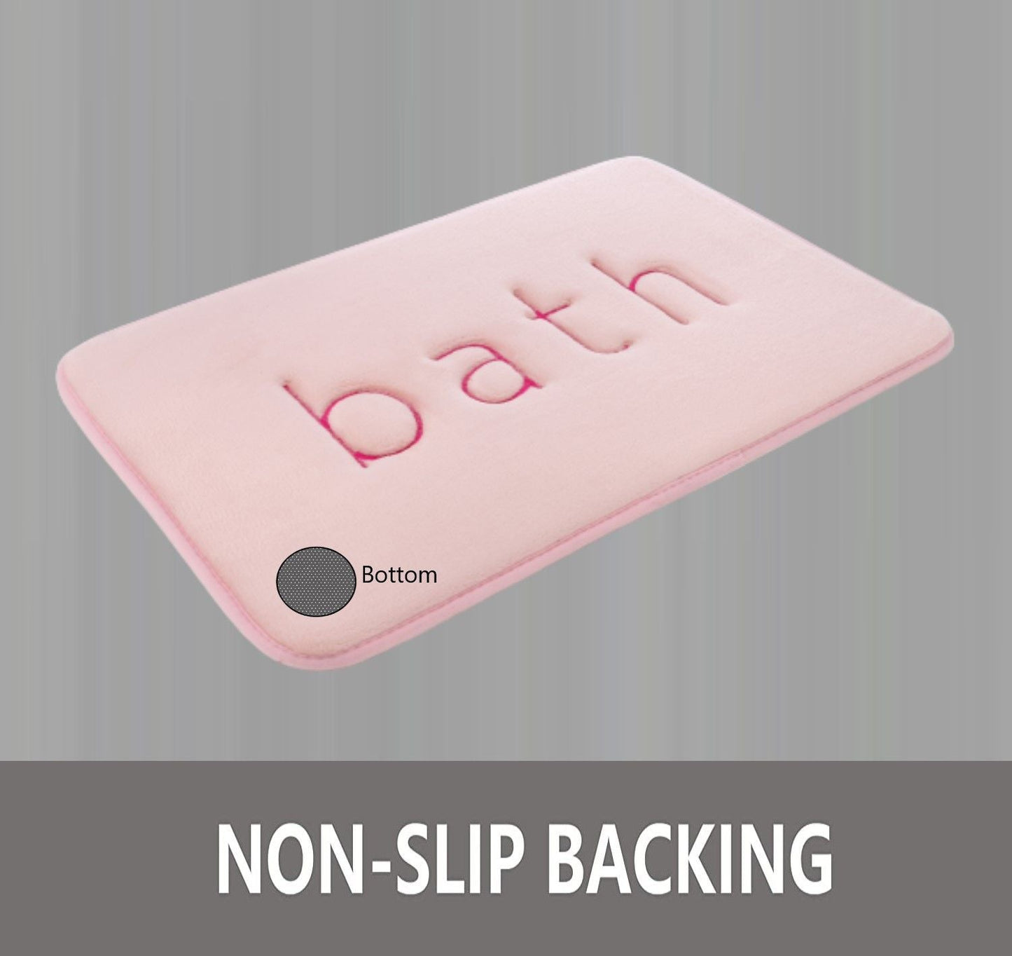 Carla Home Extra Thick Memory Foam & Super Comfort Bath Rug Mat For Bathroom (60 X 40 Cm Pink)