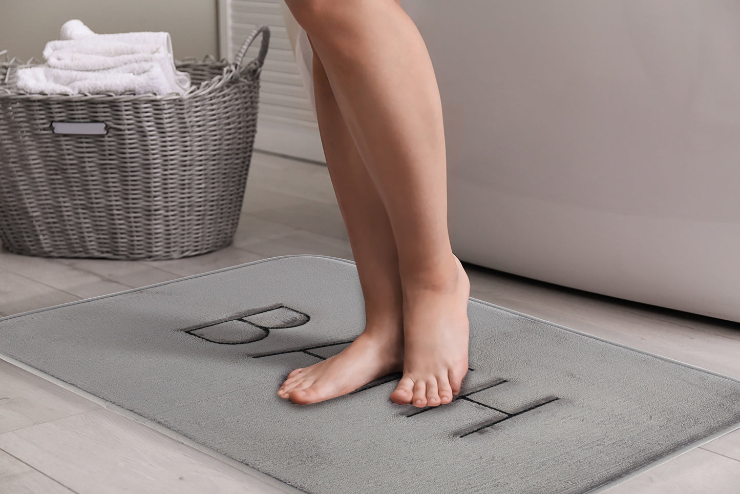 Carla Home Extra Thick Memory Foam & Super Comfort Bath Rug Mat For Bathroom (60 X 40 Cm Grey)