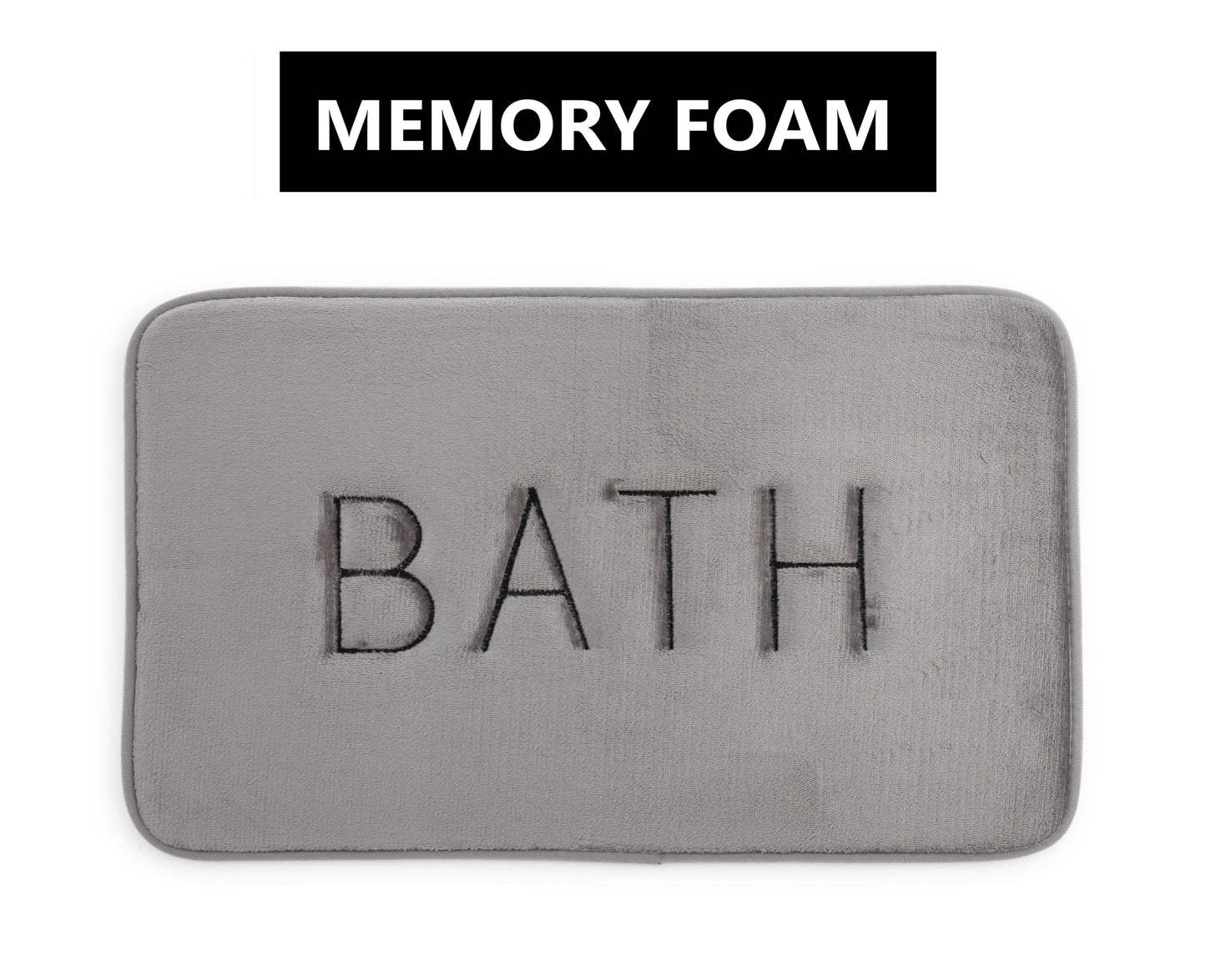 Carla Home Extra Thick Memory Foam & Super Comfort Bath Rug Mat For Bathroom (60 X 40 Cm Grey)