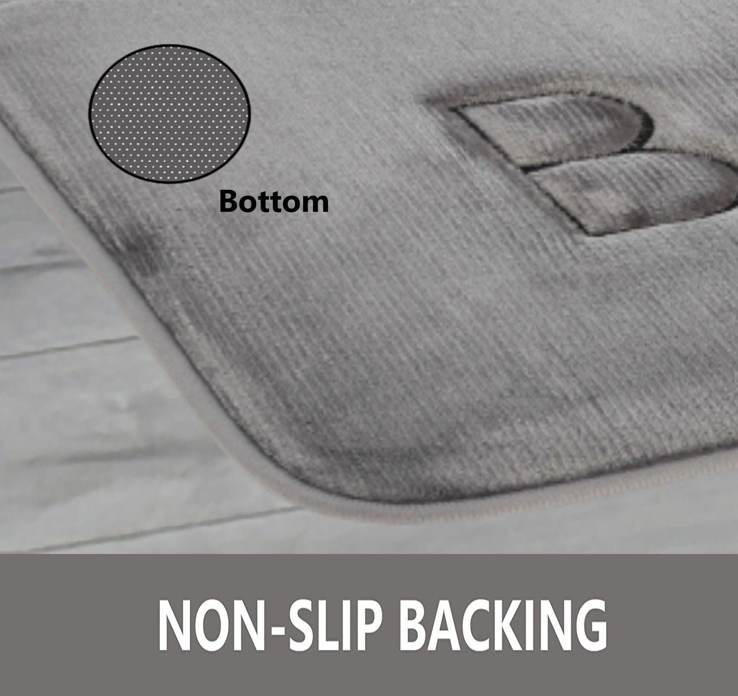 Carla Home Extra Thick Memory Foam & Super Comfort Bath Rug Mat For Bathroom (60 X 40 Cm Grey)
