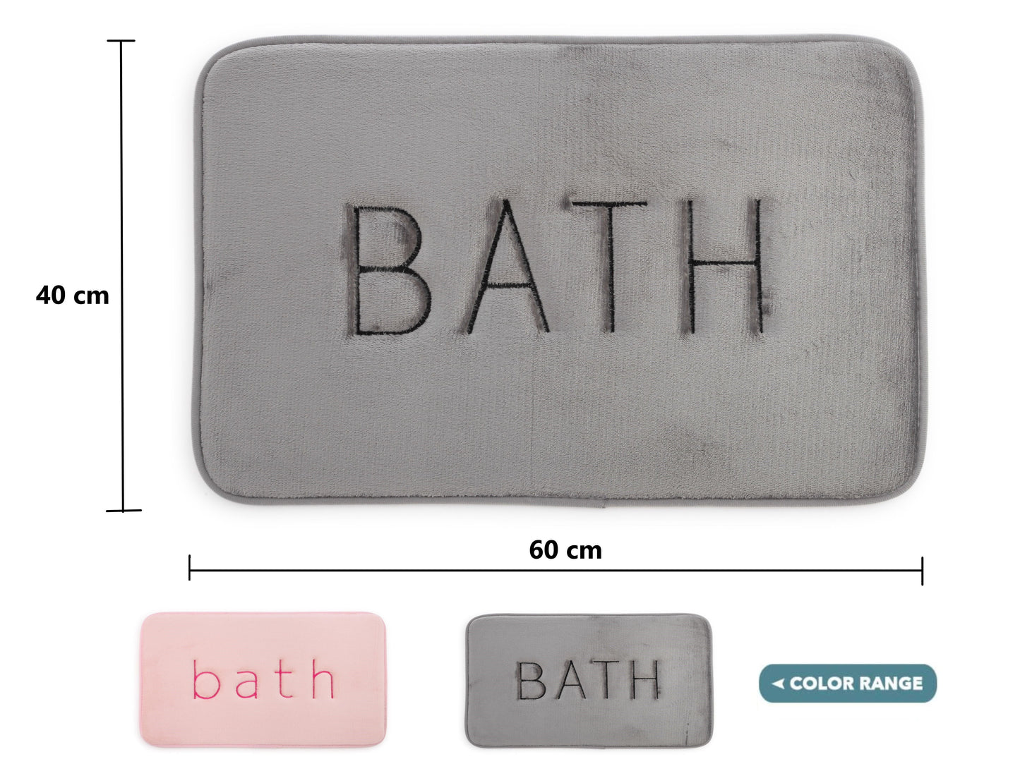 Carla Home Extra Thick Memory Foam & Super Comfort Bath Rug Mat For Bathroom (60 X 40 Cm Grey)