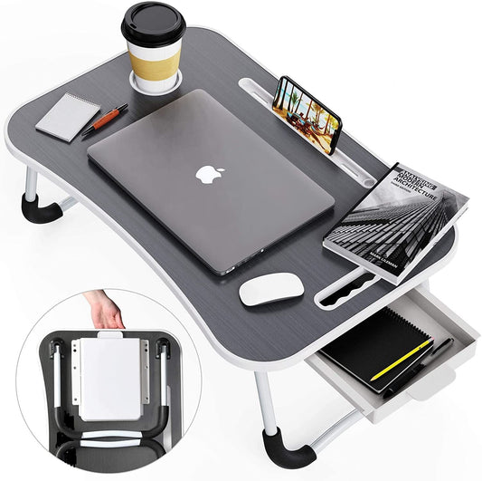 Carla Home Laptop Bed Desk With Storage And Foldable Legs For Adults Kids & Office