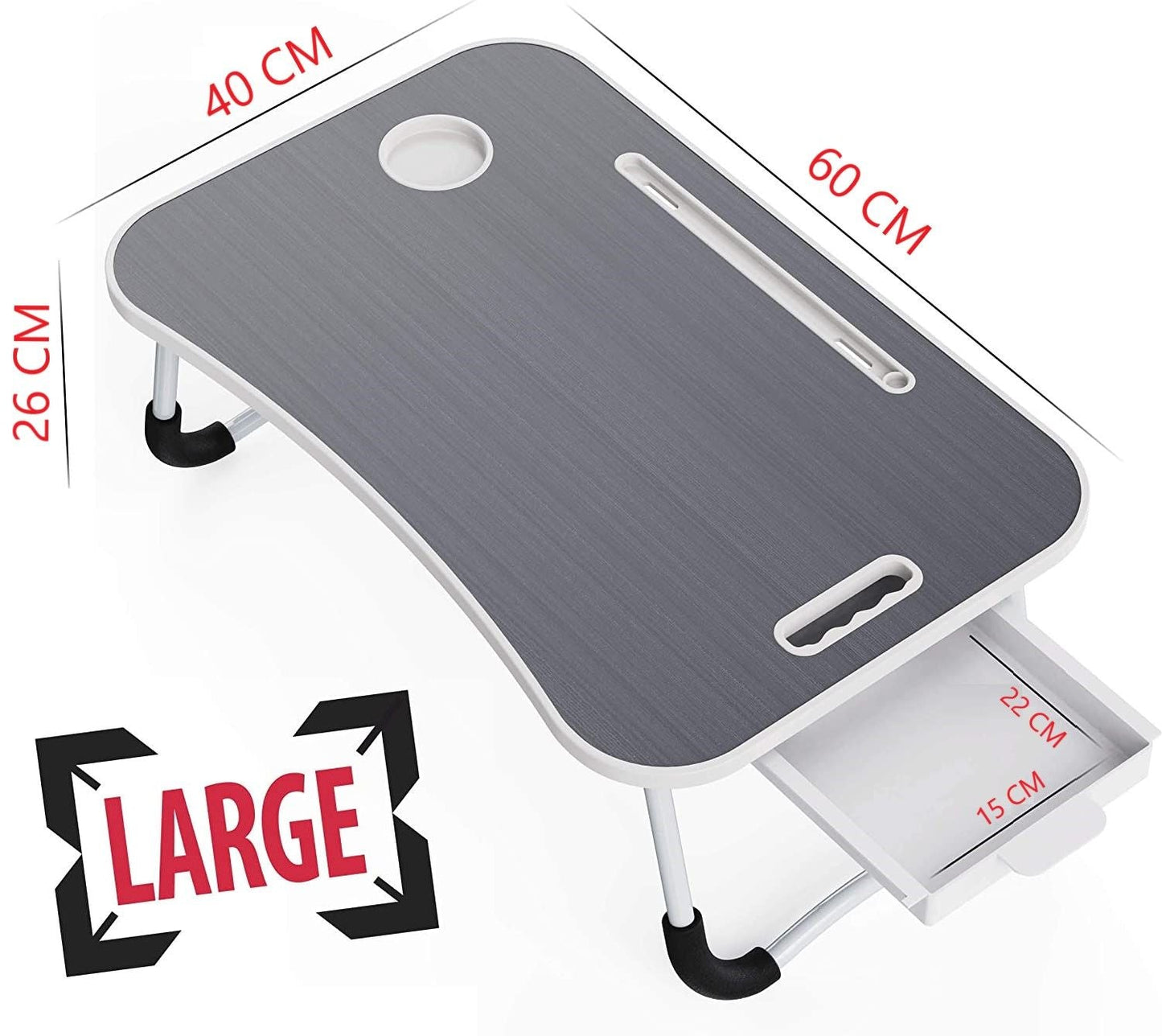 Carla Home Laptop Bed Desk With Storage And Foldable Legs For Adults Kids & Office