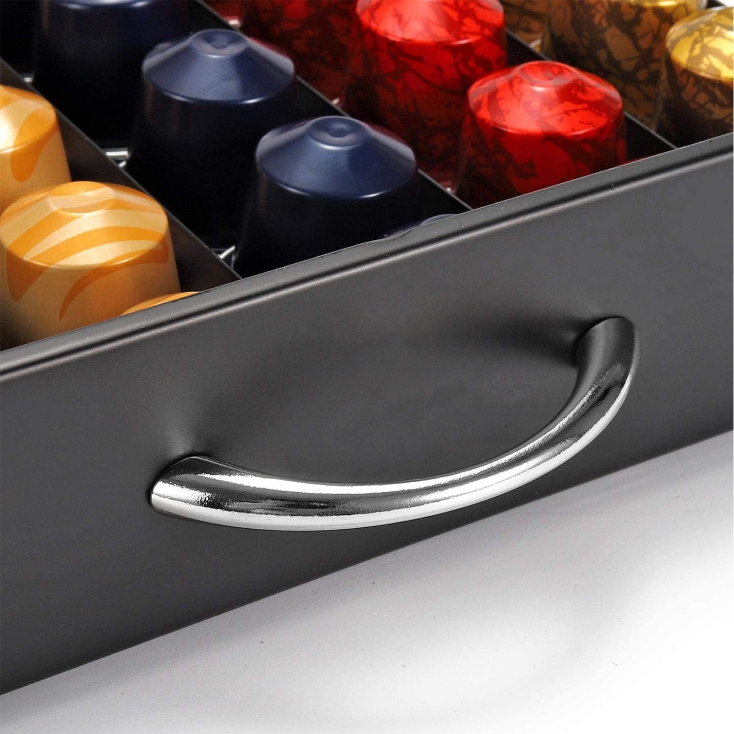Carla Home Coffee Pods Holder Storage Drawer Compatible With 60 Nespresso For Kitchen & Organisation Machine (Black)