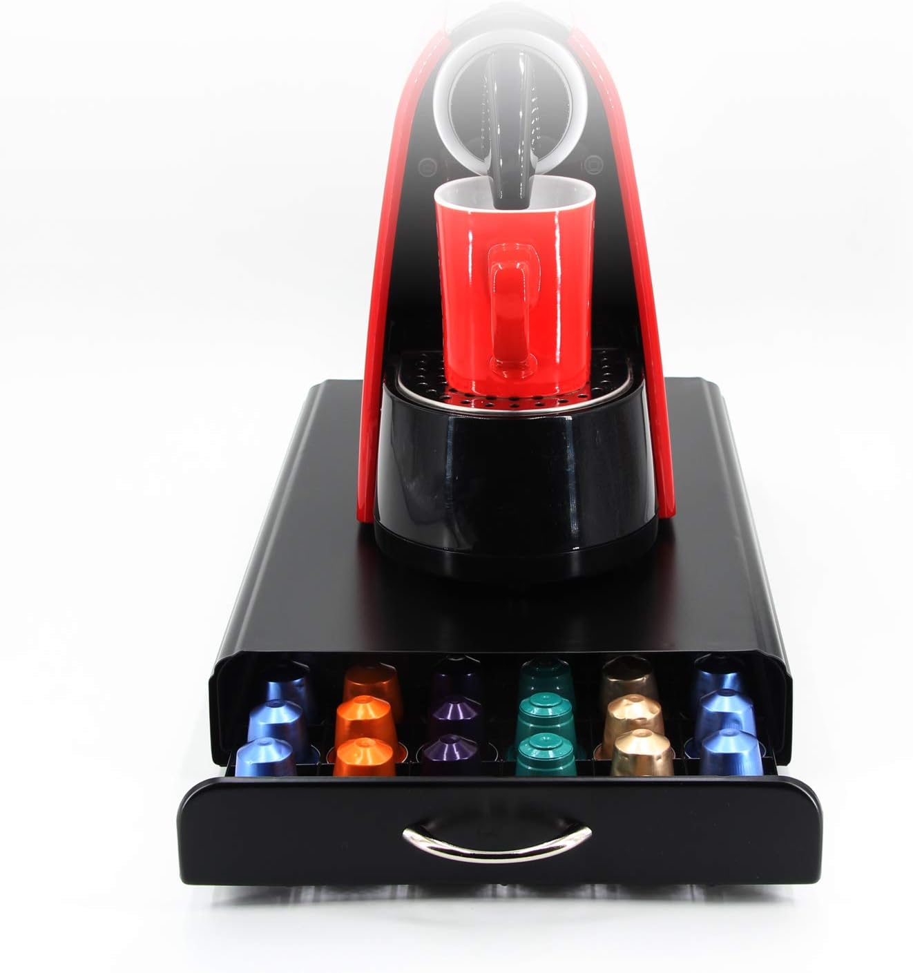 Carla Home Coffee Pods Holder Storage Drawer Compatible With 60 Nespresso For Kitchen & Organisation Machine (Black)