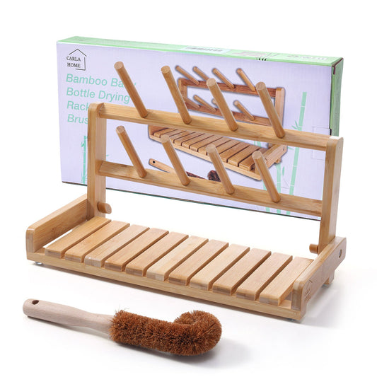 Carla Home Bamboo Baby Bottle Drying Rack