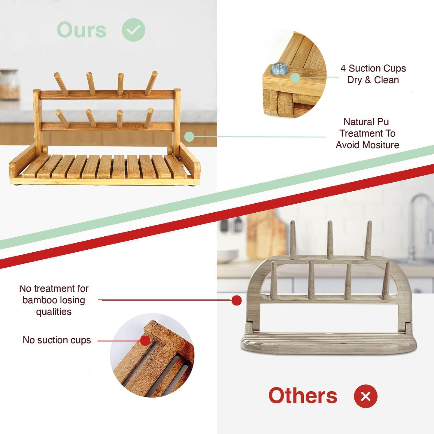 Carla Home Bamboo Baby Bottle Drying Rack