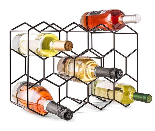 Carla Home 14 Bottle Freestanding Modern Metal Countertop Wine Rack