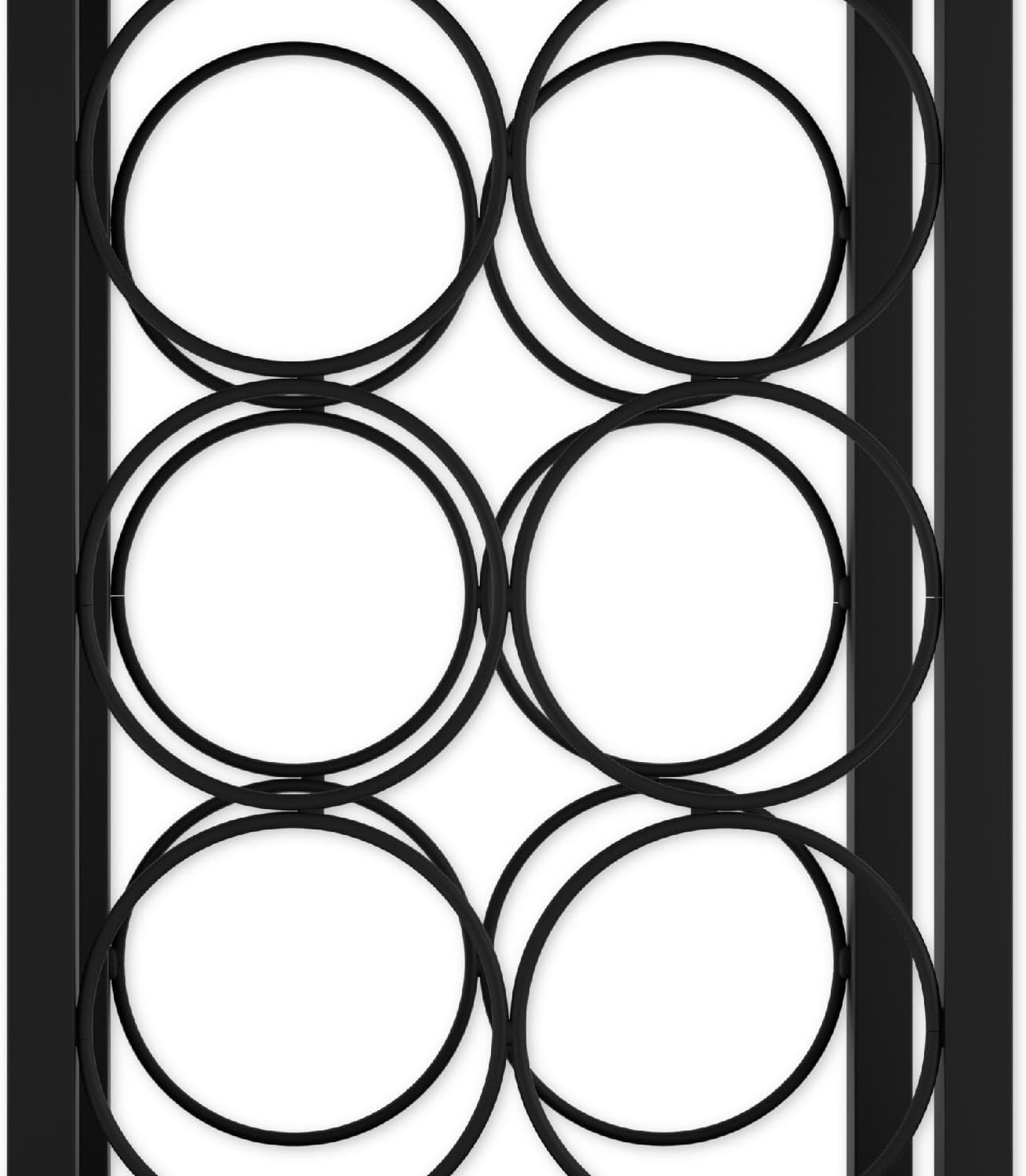 Carla Home Wine Rack Countertop Wooden & Metal Holder For 6 Bottles 2 Glasses