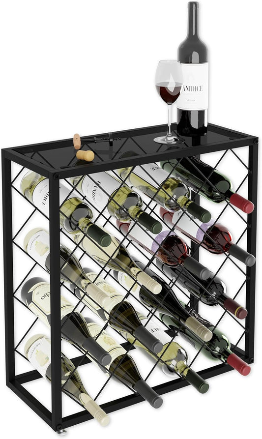Carla Home Freestanding Metal Wine Rack For 25 Bottles