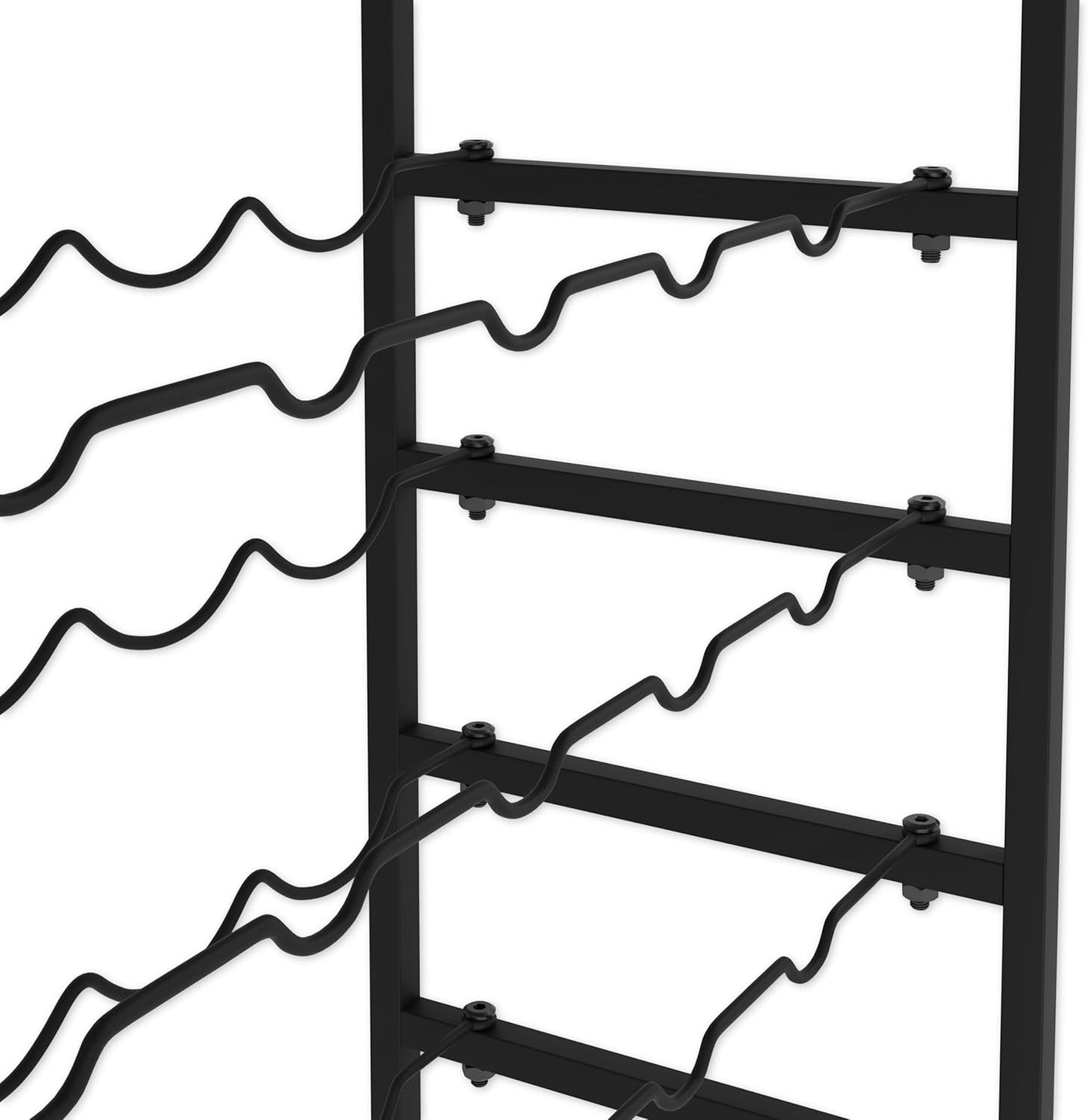 Carla Home 6 Tier Freestanding Wine Rack For 30 Bottles With Wood Countertop And Sturdy Metal Frame