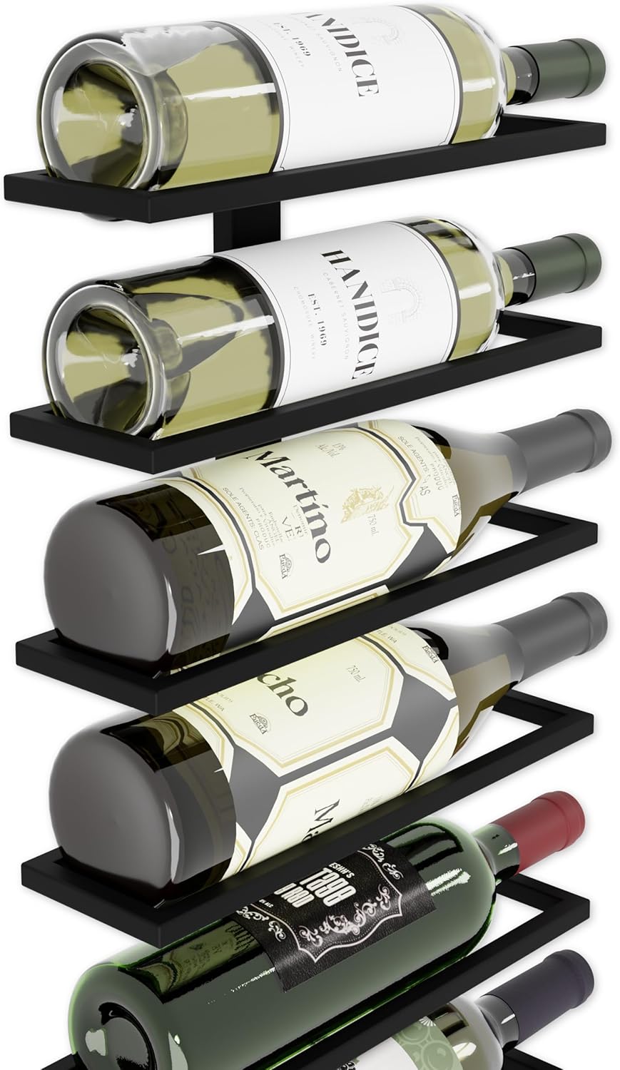 Carla Home Metal Wall Mount Wine Rack For Bottles Liquor Champagne (Holds 10 Bottles)
