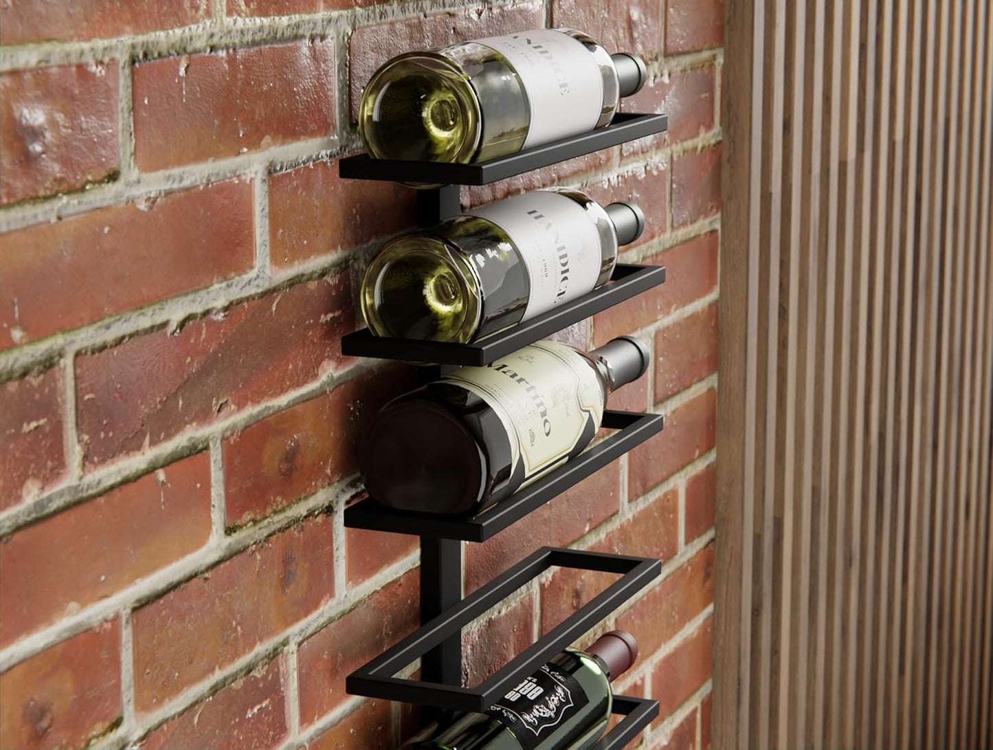 Carla Home Metal Wall Mount Wine Rack For Bottles Liquor Champagne (Holds 10 Bottles)