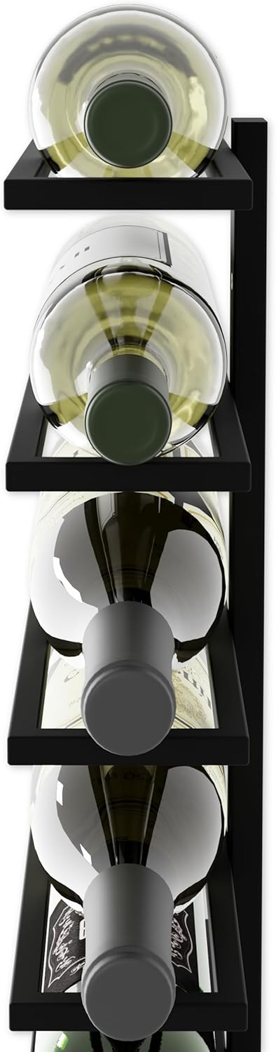 Carla Home Metal Wall Mount Wine Rack For Bottles Liquor Champagne (Holds 10 Bottles)