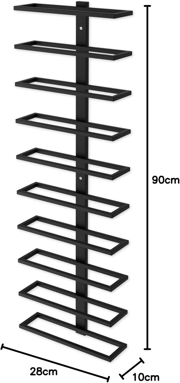 Carla Home Metal Wall Mount Wine Rack For Bottles Liquor Champagne (Holds 10 Bottles)