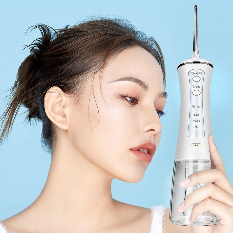 360 Oral Irrigator Rechargeable Usb Water Flosser Jet Pick 300Ml Teeth Cleaner 4 Nozzles