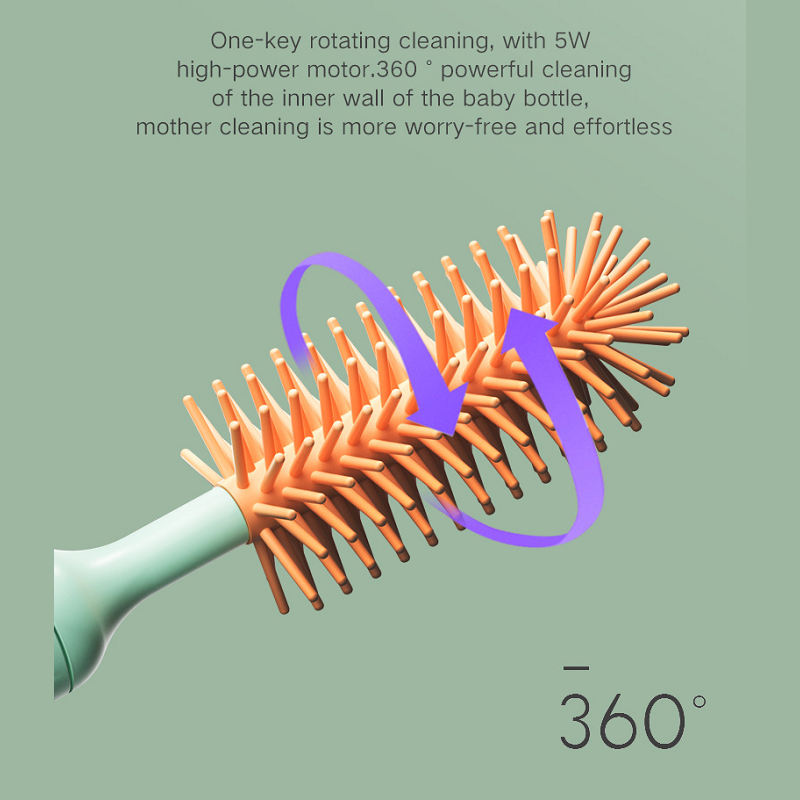 360 Degree Rotating Baby Electric Silicone Bottle Brush Cleaning Tools