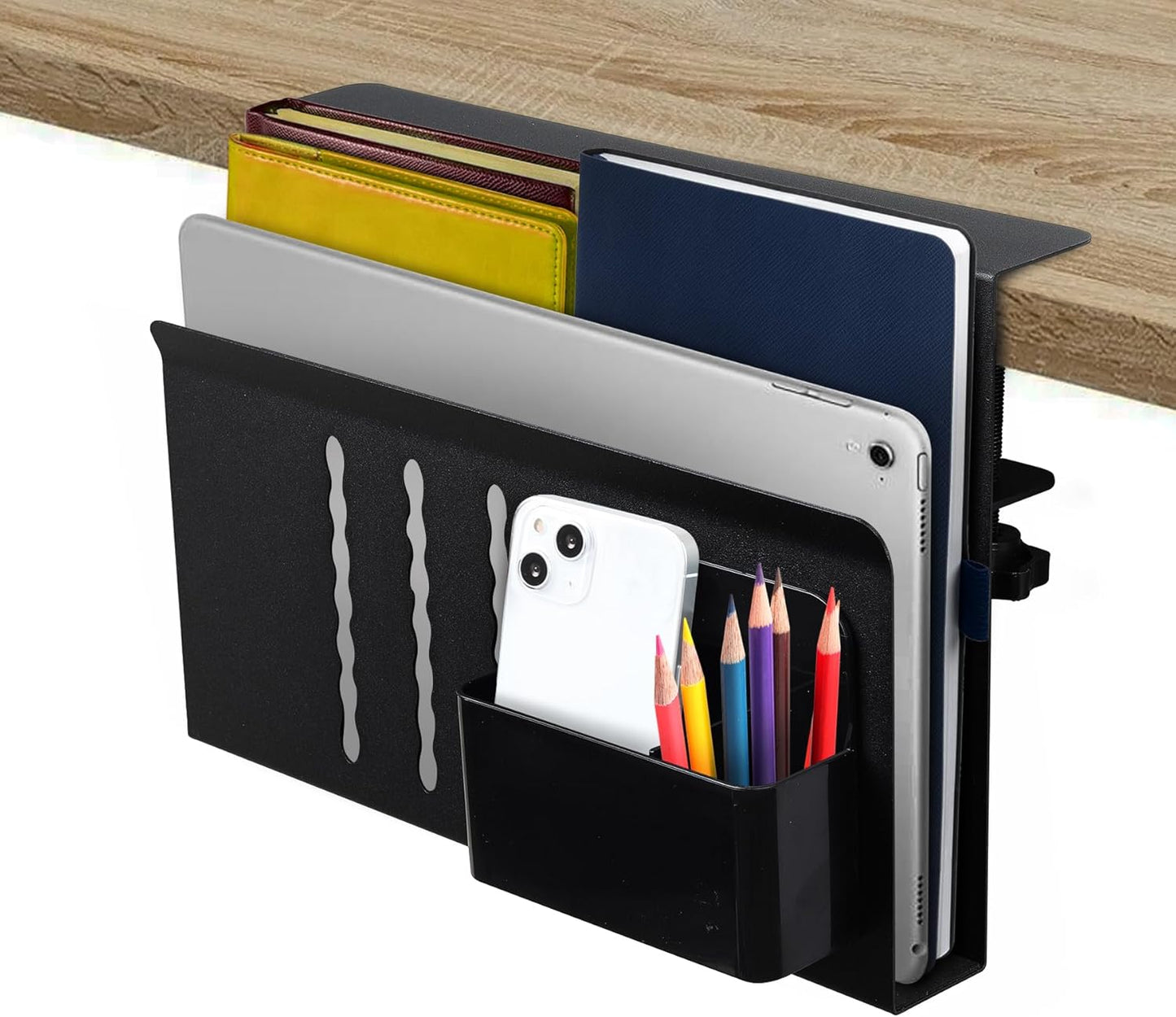 Carla Home Under Desk Side Laptop Holder Storage With No Drill Cable Management Tray And Pen For Office