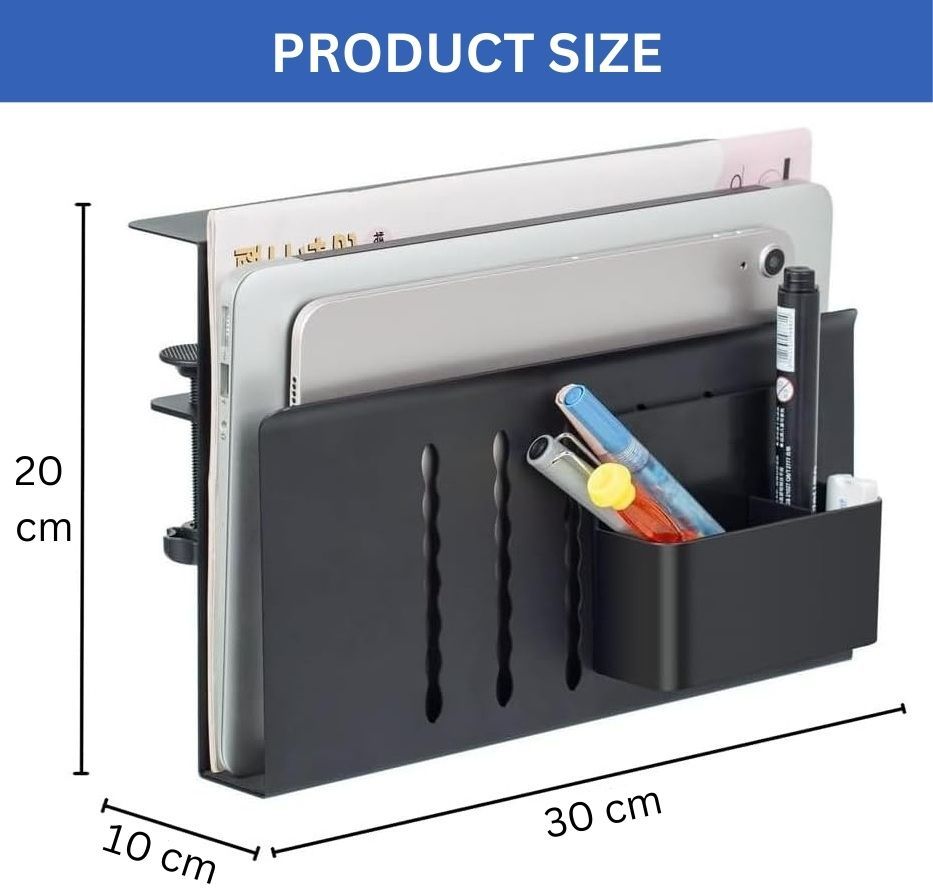 Carla Home Under Desk Side Laptop Holder Storage With No Drill Cable Management Tray And Pen For Office
