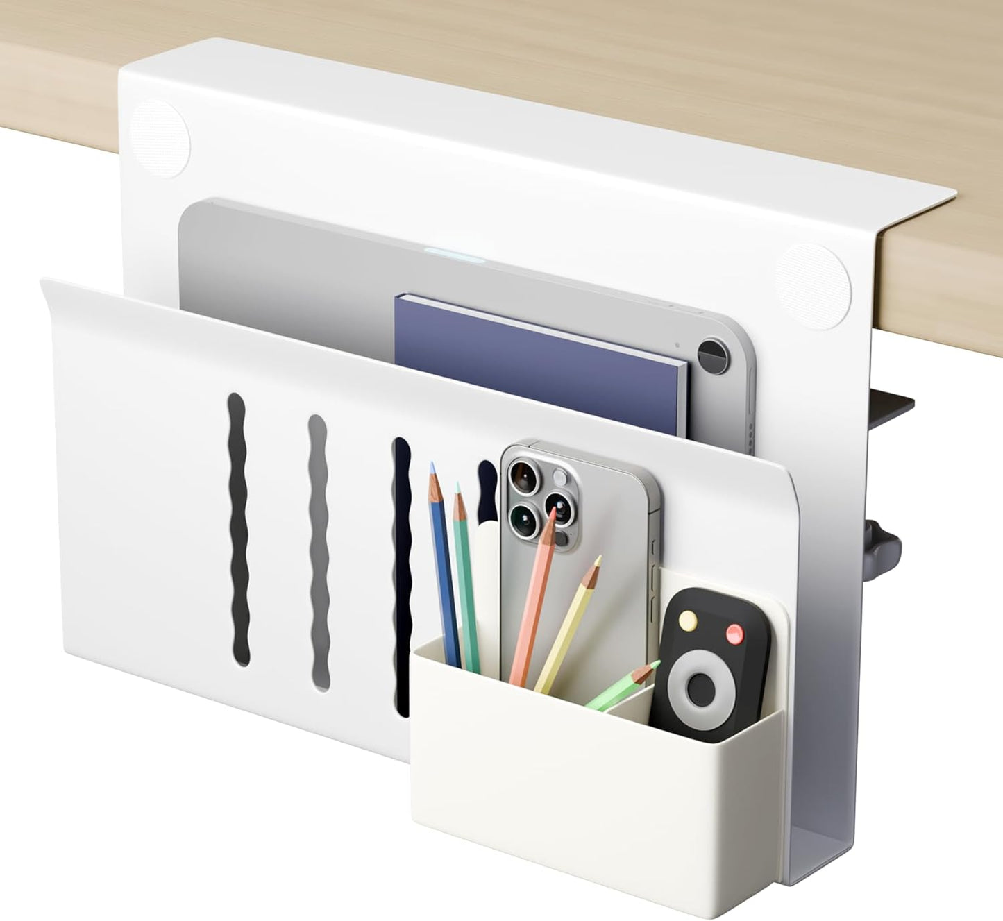 Carla Home Under Desk Side Laptop Holder Storage With No Drill Cable Management Tray And Pen For Office