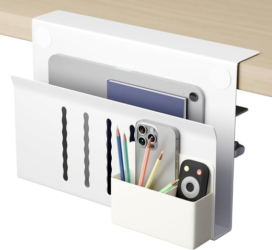 Carla Home Under Desk Side Laptop Holder Storage With No Drill Cable Management Tray And Pen For Office