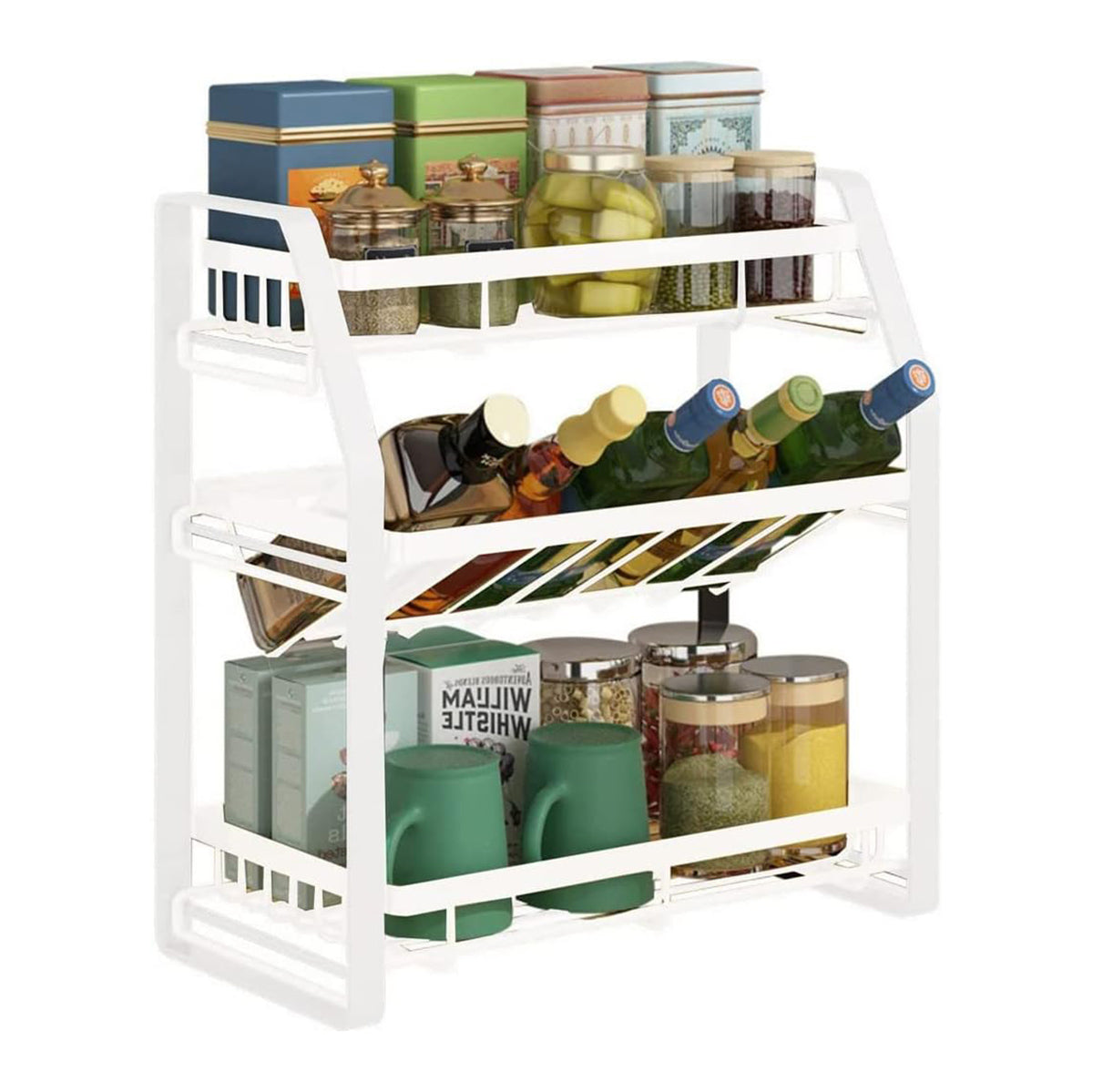 Carla Home 3 Tier Detachable Spice Rack Storage Organiser For Kitchen Countertop