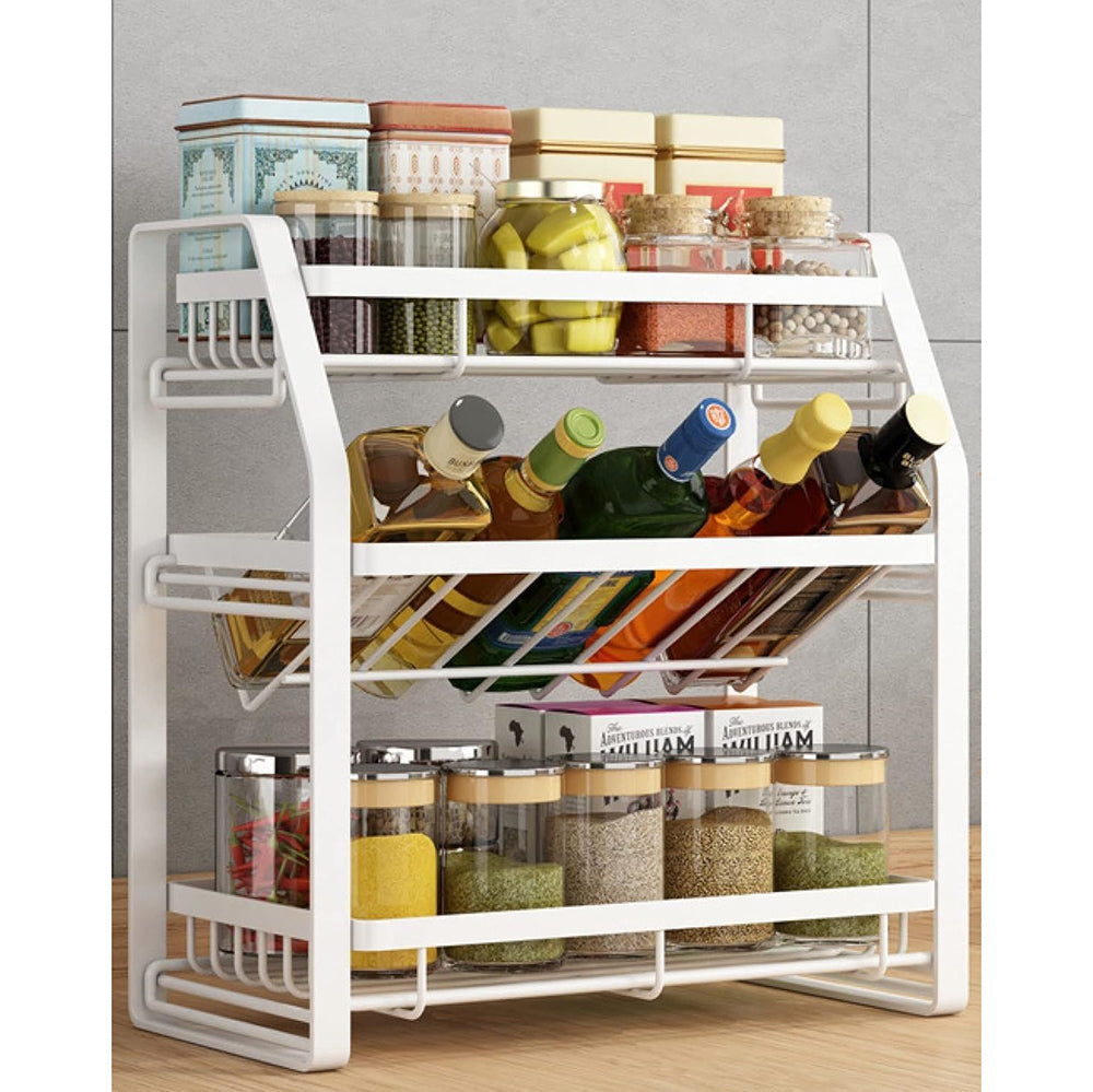Carla Home 3 Tier Detachable Spice Rack Storage Organiser For Kitchen Countertop