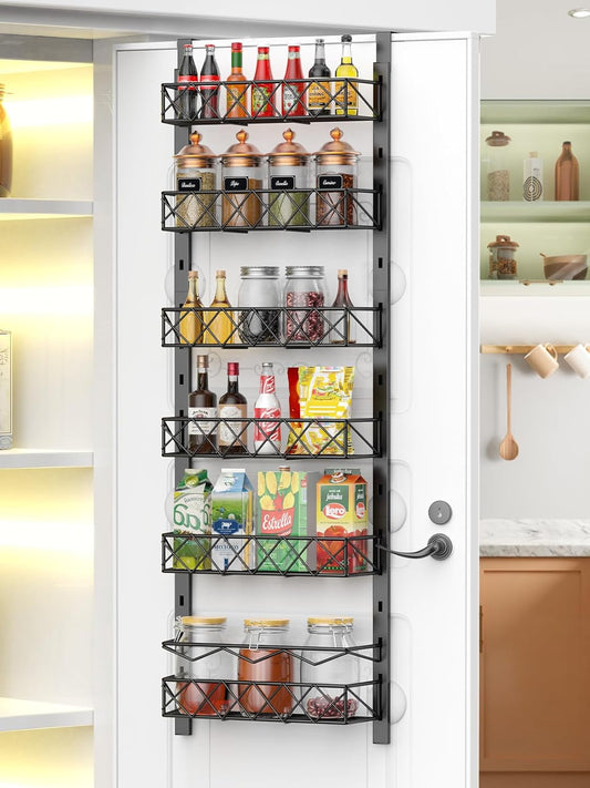 Carla Home 6 Tier Adjustable Baskets Over Door Pantry Organiser For Kitchen