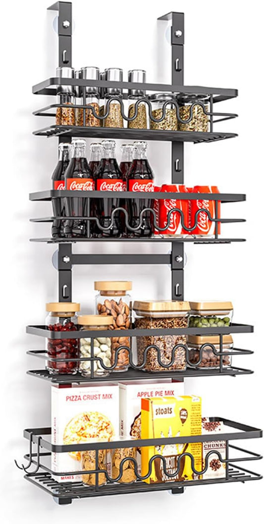 Carla Home 4 Tier Adjustable Baskets Over Door Pantry Organiser For Kitchen