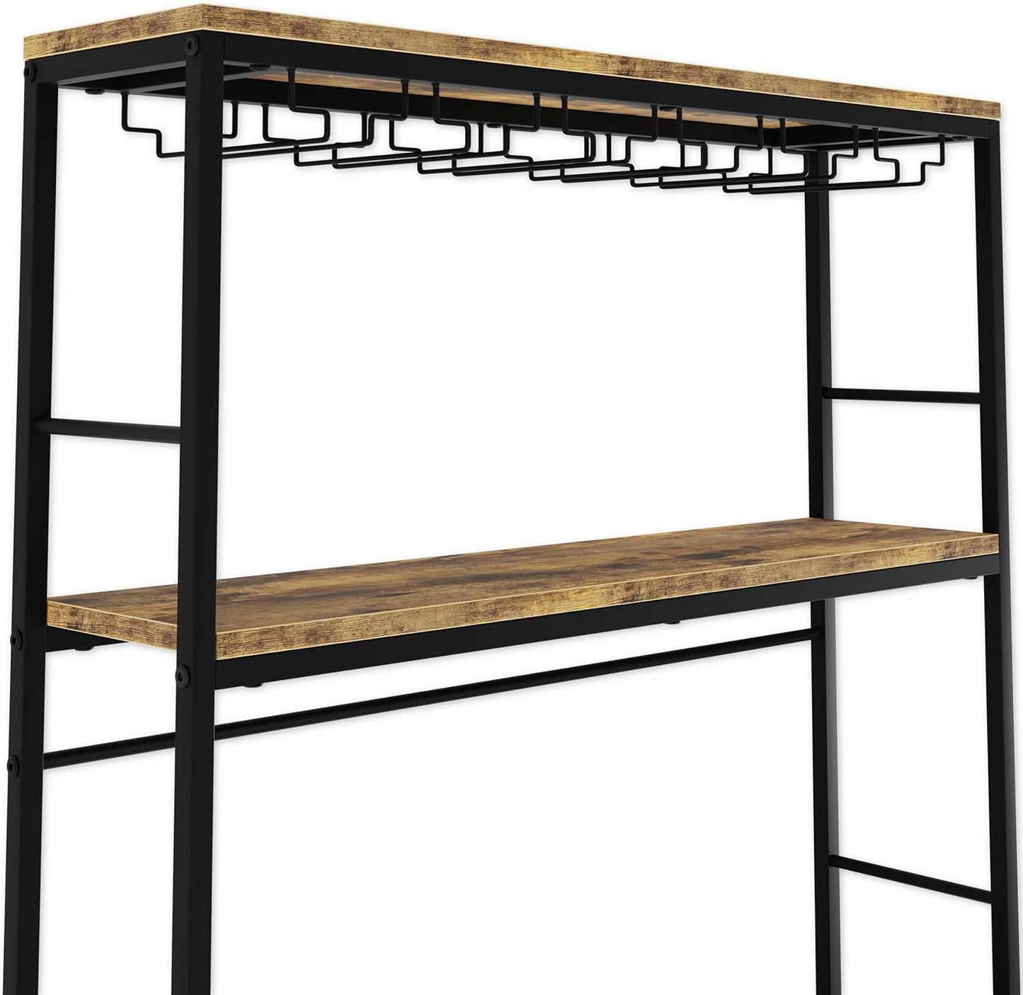 Carla Home Large Wine Rack For 20 Bottles With Wood Countertop And Sturdy Metal Frame